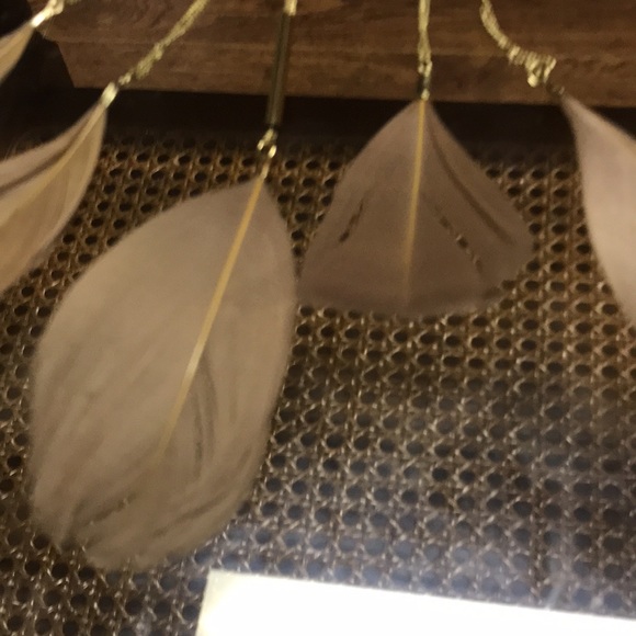 Dynamite feather necklace in gold tone with beige feathers. Beautiful piece. - Picture 6 of 7